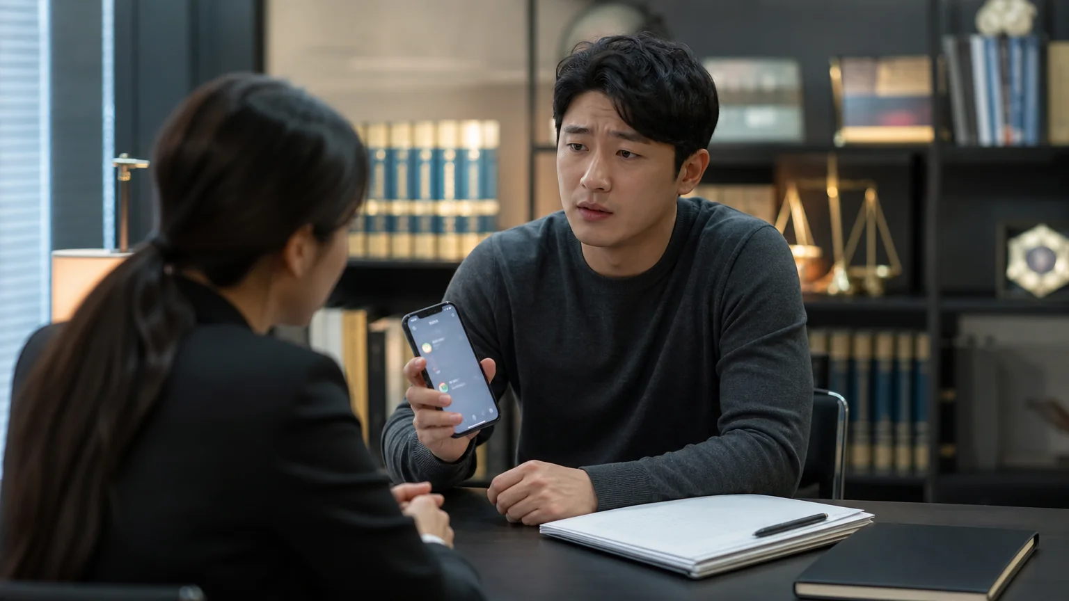 스토킹 혐의로 경찰 조사를 앞둔 상황