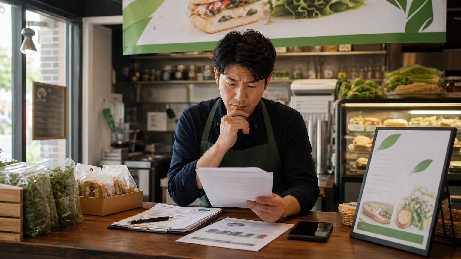 유기농 샌드위치 표시로 재판을 받게 된 음식점 운영자